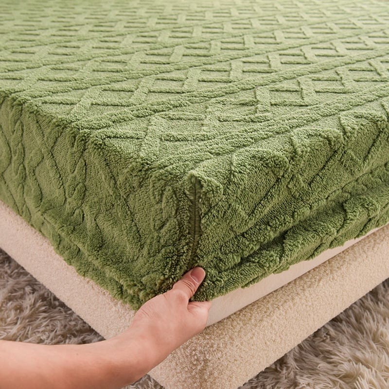 Velvet Duvet Cover Set Quilted Diamond Pattern - Product example