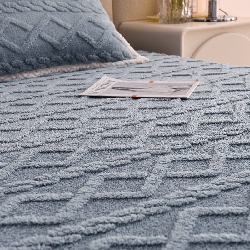 Velvet Duvet Cover Set Quilted Diamond Pattern - Product detail 4