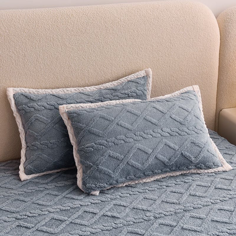 Velvet Duvet Cover Set Quilted Diamond Pattern - Product detail 6