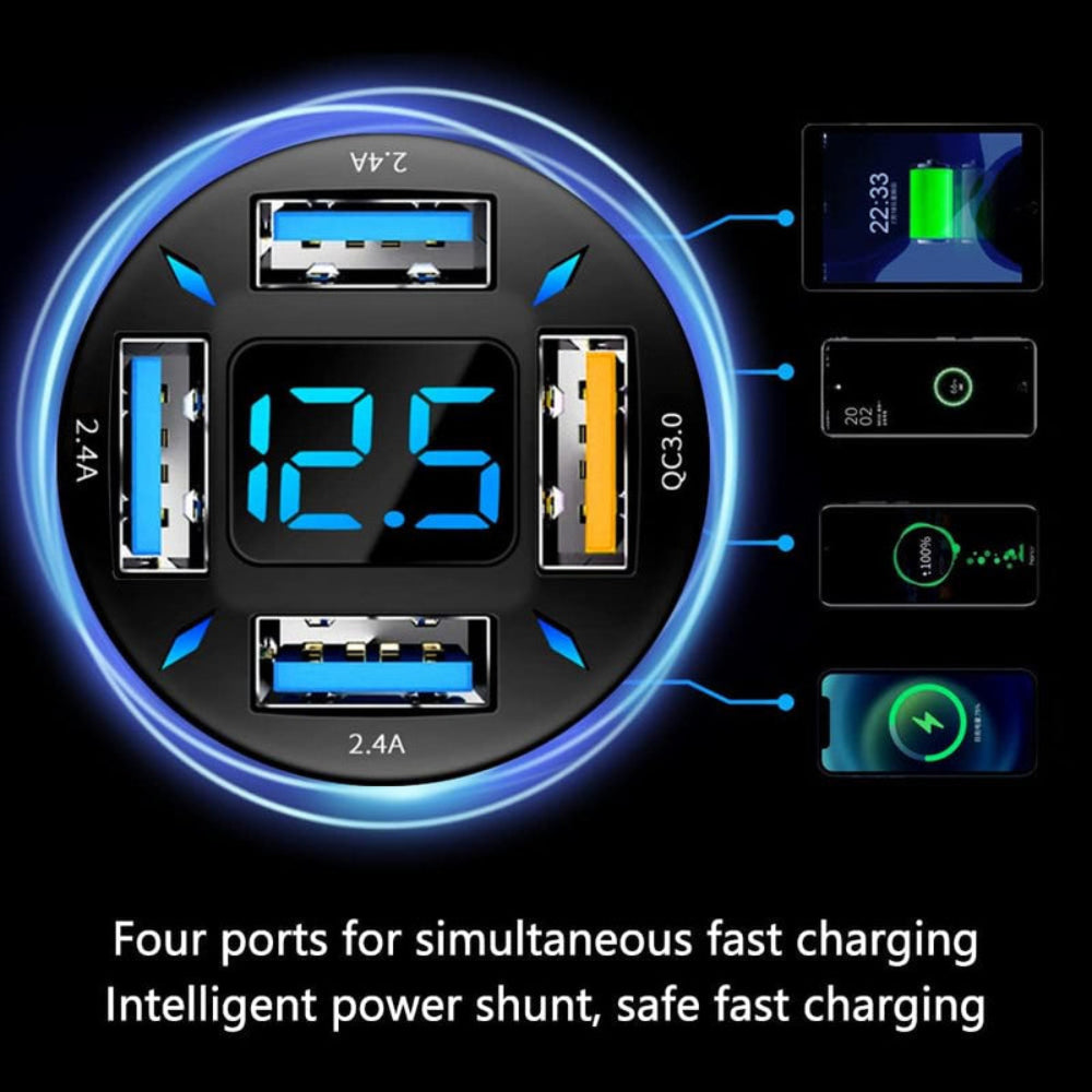 Dual USB Car Charger 66W Fast Charging Digital Display - Product detail 4