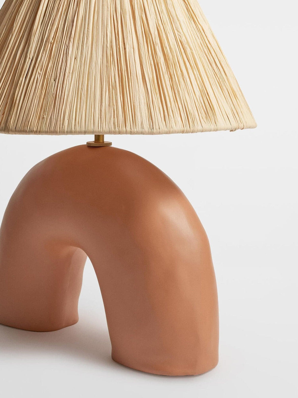 Modern Ceramic Table Lamp Curved Base with Raffia Shade - Product detail 32