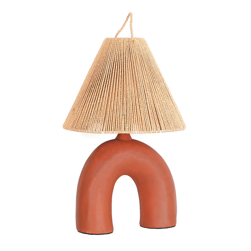 Modern Ceramic Table Lamp Curved Base with Raffia Shade - Product detail 43