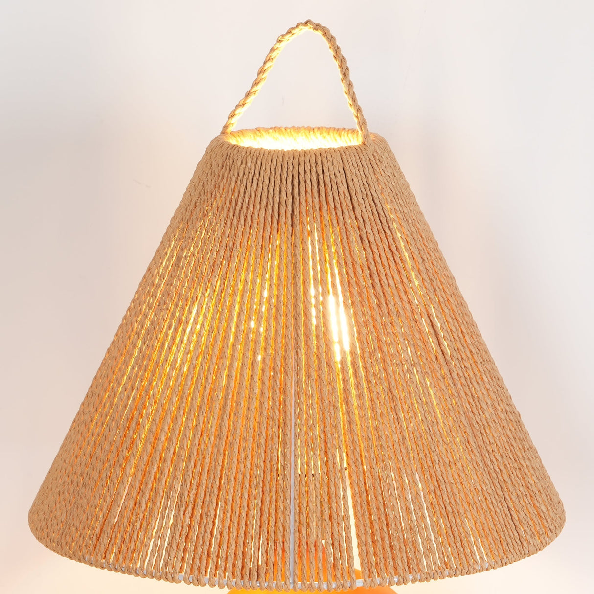 Modern Ceramic Table Lamp Curved Base with Raffia Shade - Product detail 41