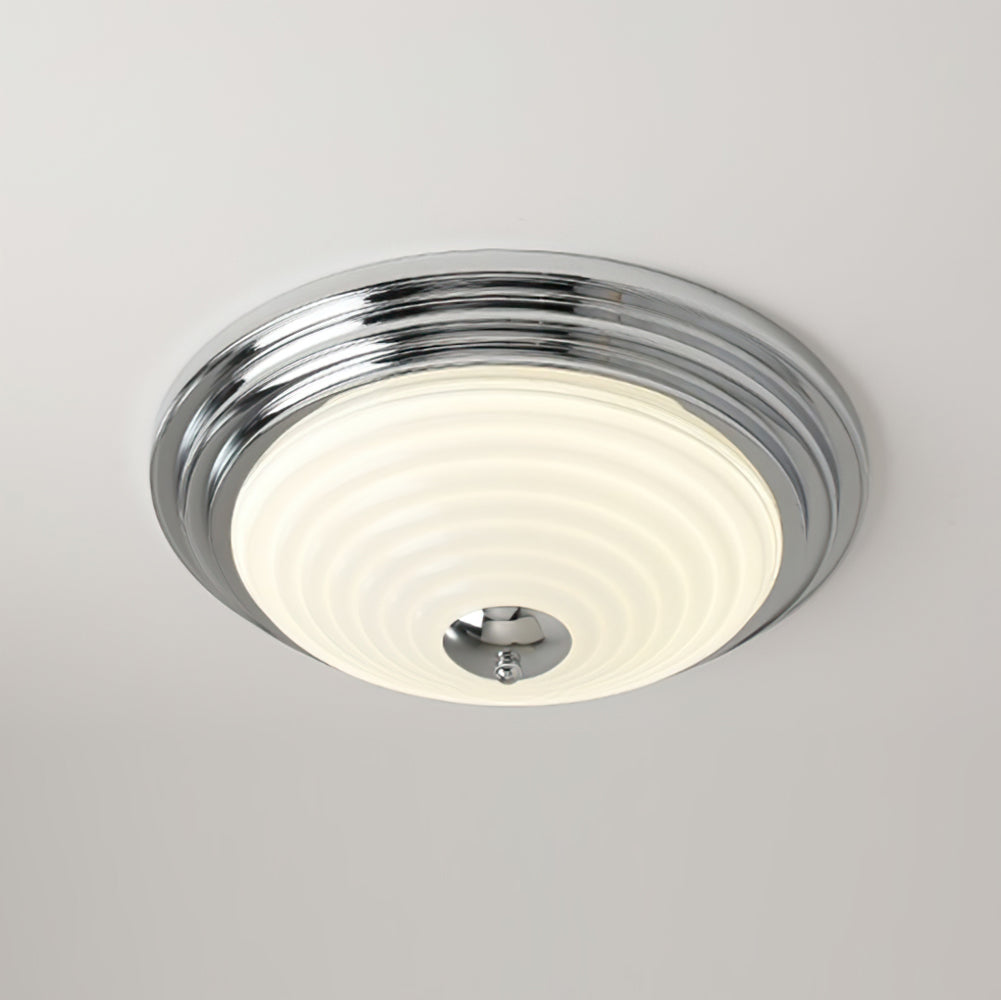 Art Deco Ceiling Light Chrome Chevron Glass Shade - Product detail 11