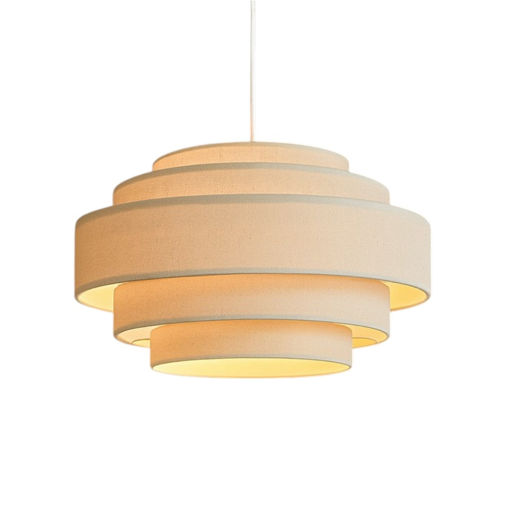 Modern Ring Pendant Light Layered Fabric Shade Design - Product detail 9