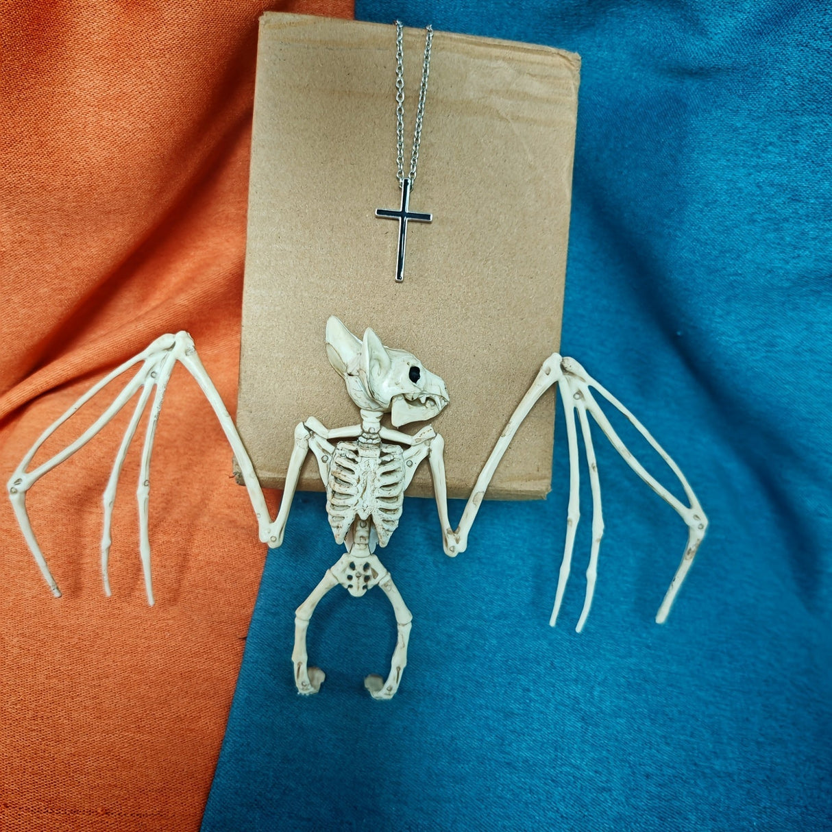Gothic Skeleton Bat Halloween Wall Hanging Decoration - Detailed view