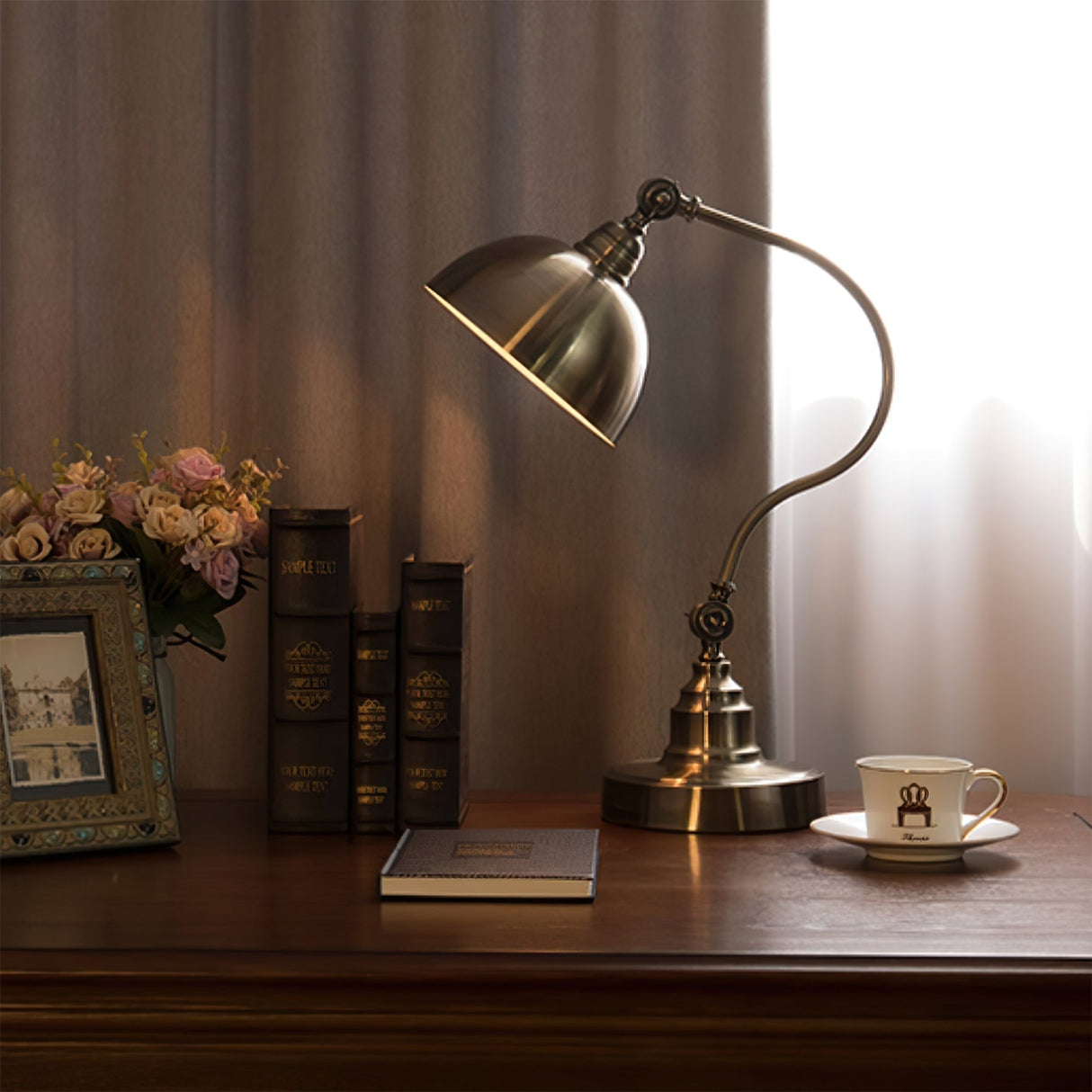 Brass Table Lamp Adjustable Dome Shade Design - Product detail 7