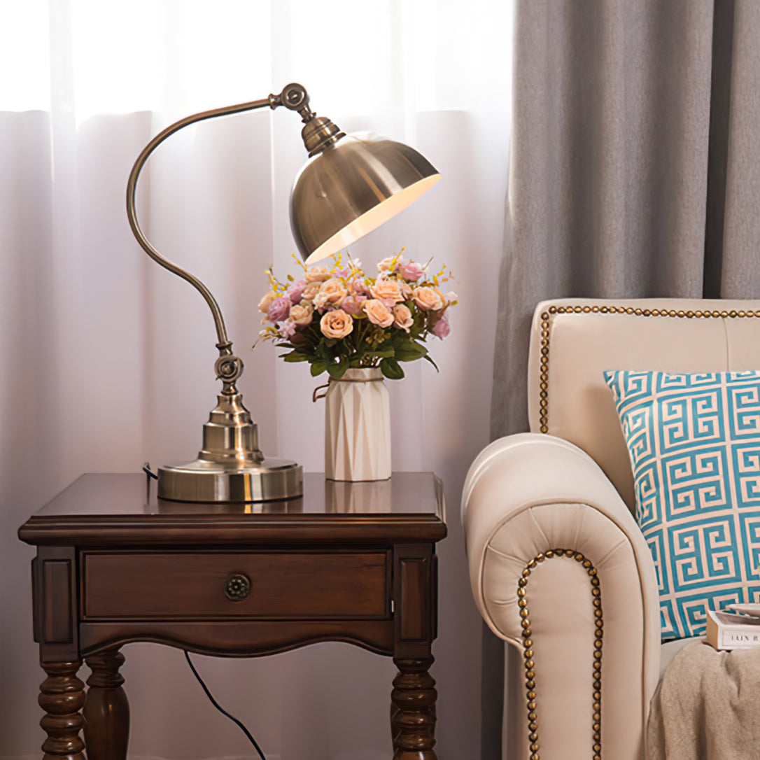Brass Table Lamp Adjustable Dome Shade Design - Product detail 9