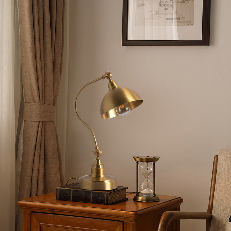 Brass Table Lamp Adjustable Dome Shade Design - Product detail 4