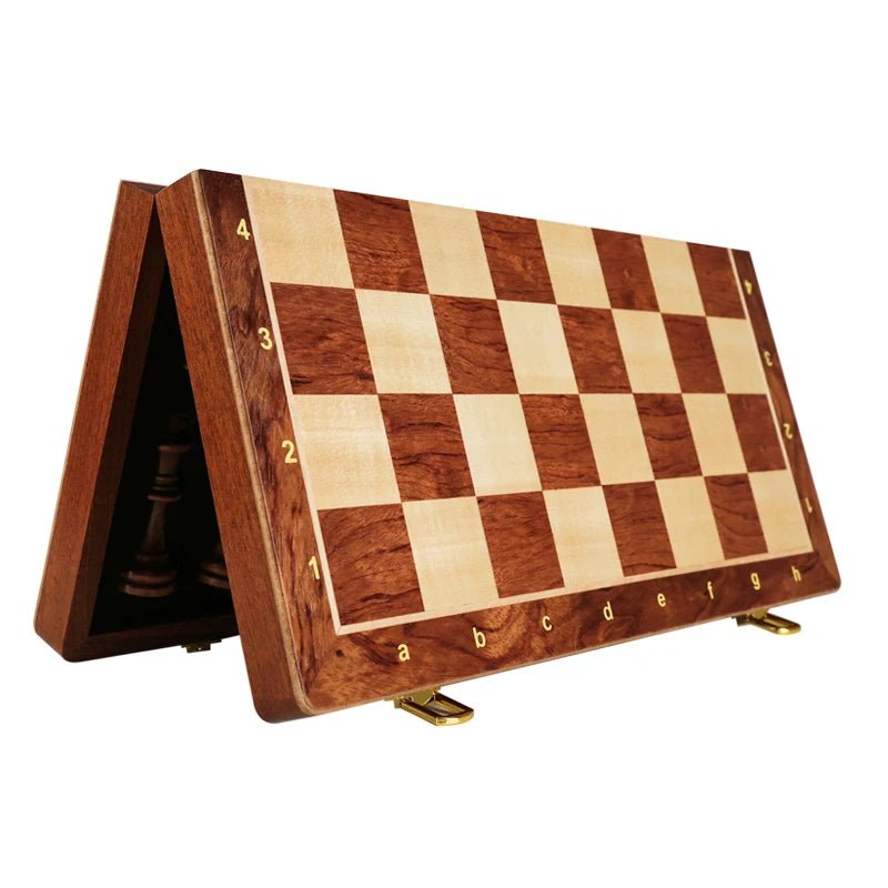Wooden Chess Set Foldable Walnut Board with Handcrafted Pieces - Product detail 6