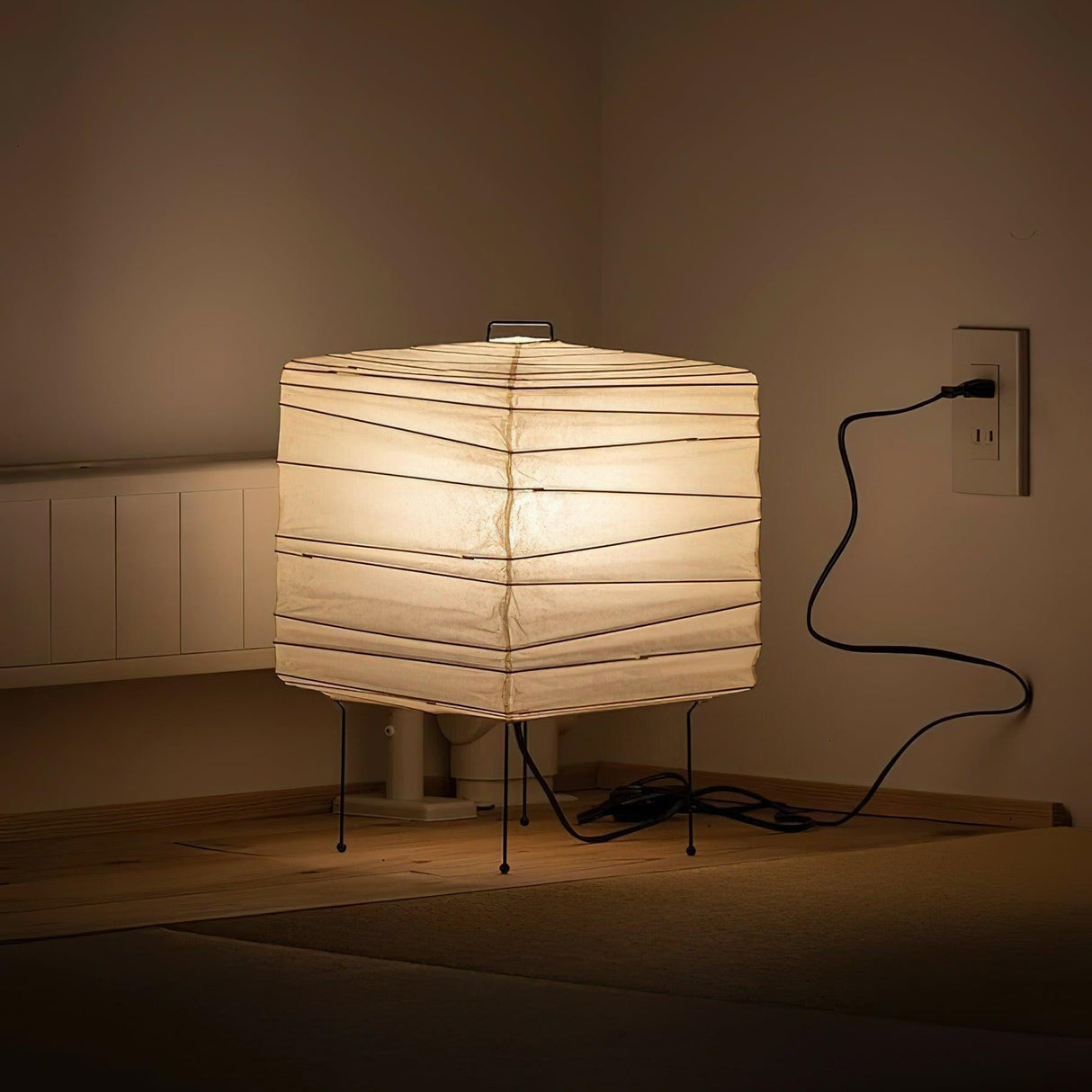 Japanese Table Lamp Washi Paper Geometric Design - Product detail 14