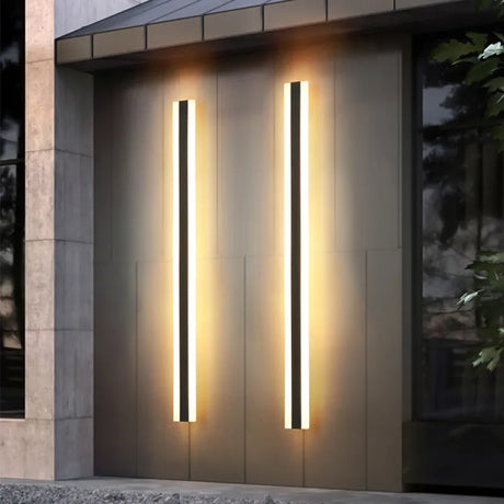Modern Outdoor Wall Light  Linear LED Sconce Black - Product showcase