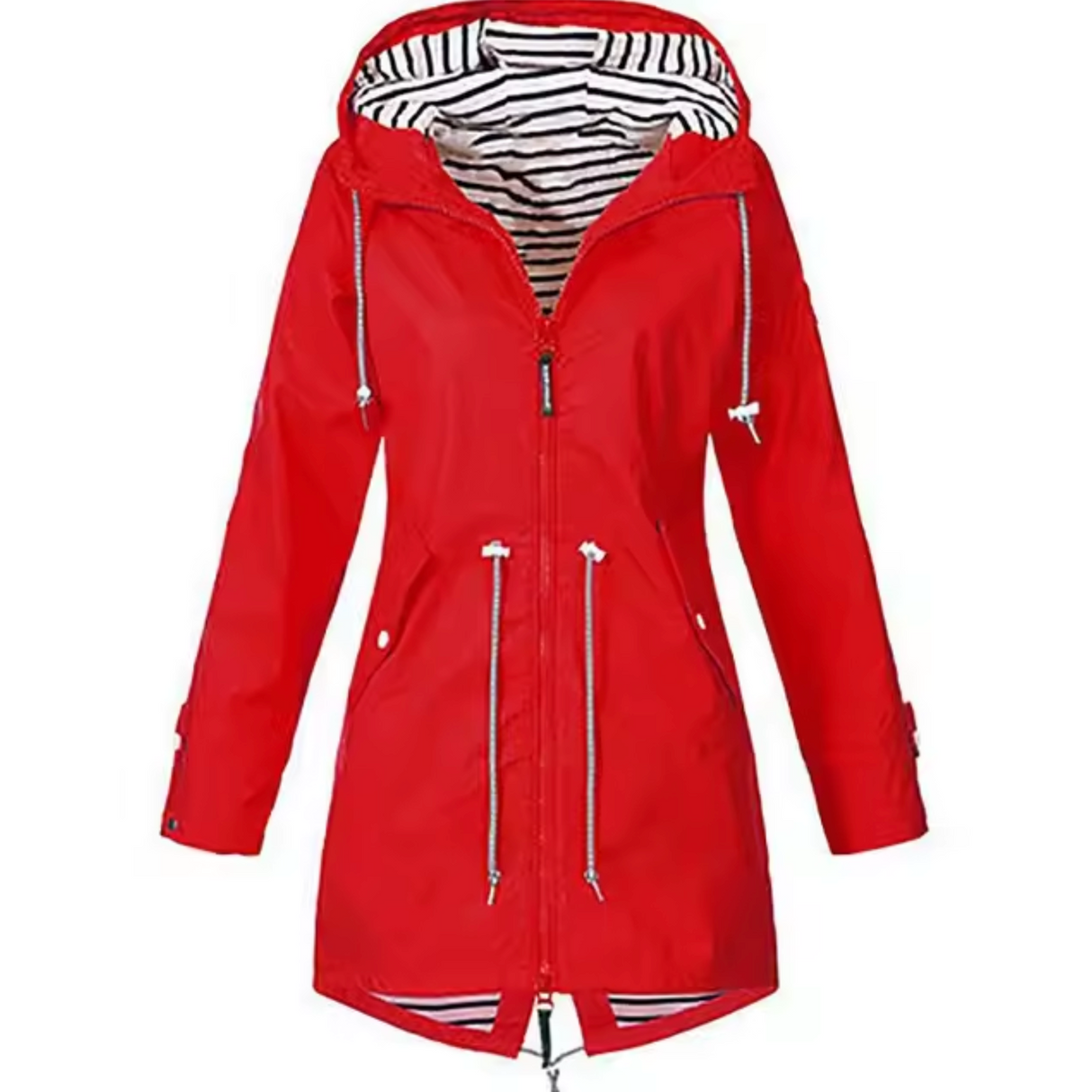 Waterproof Hooded Coat Black Striped Liner Design - Product detail 4