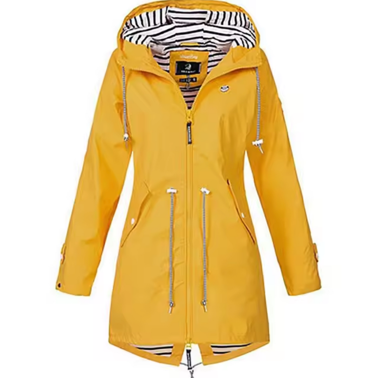 Waterproof Hooded Coat Black Striped Liner Design - Product detail 5