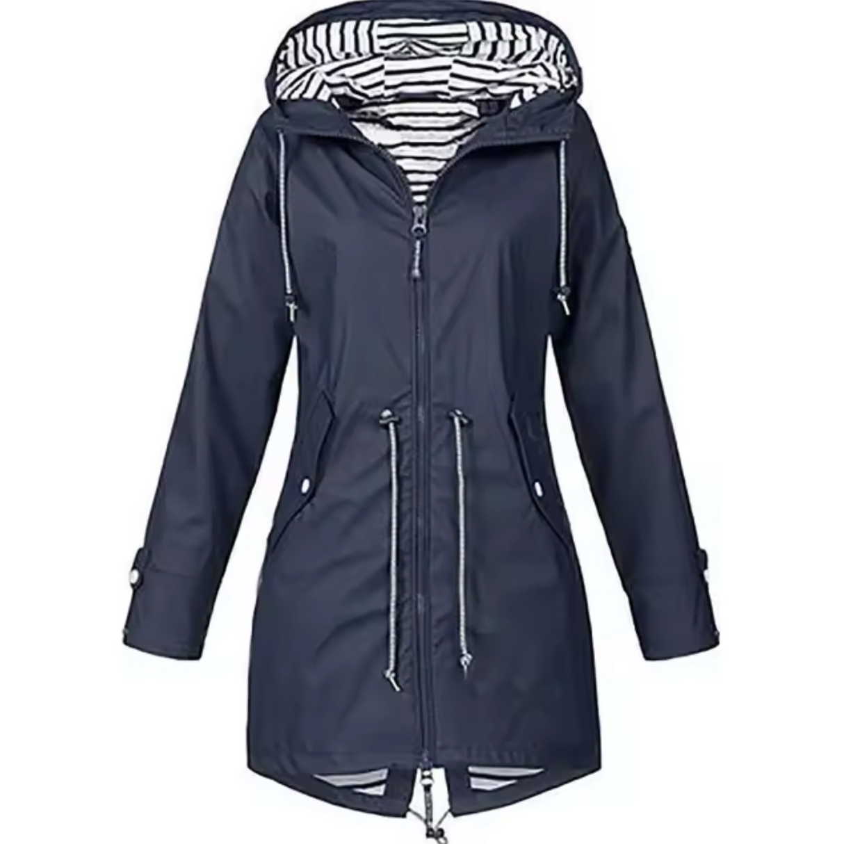Waterproof Hooded Coat Black Striped Liner Design - Product detail 6