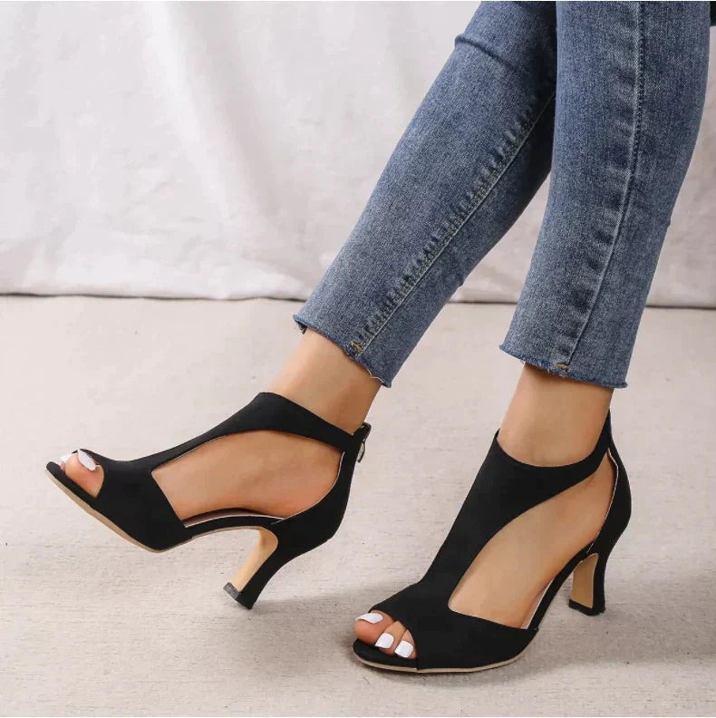 Orthopedic Peep Toe Heels  Elegant T-Strap Design - Product detail 4