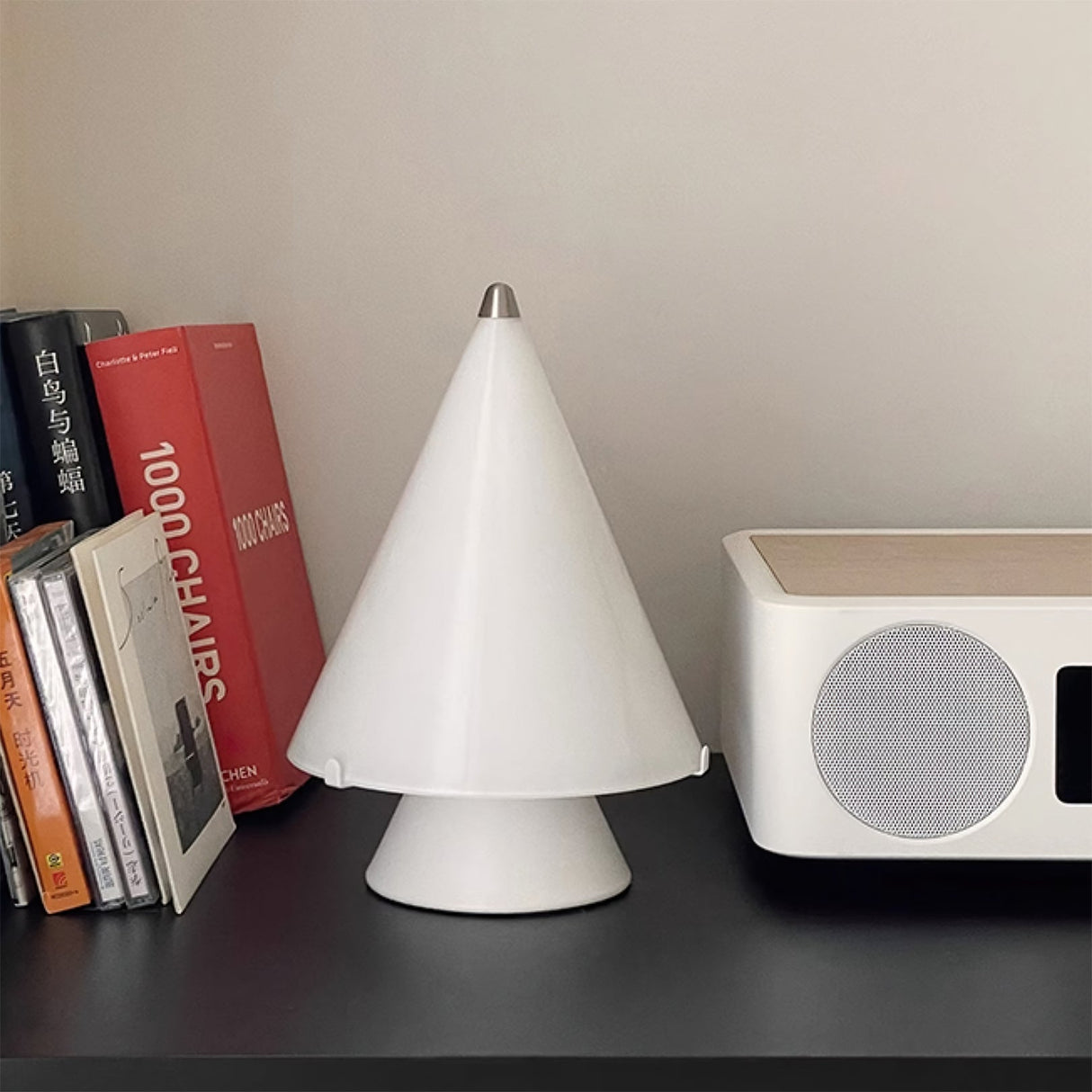 Modern Table Lamp Conical Glass Shade Design - Detailed view