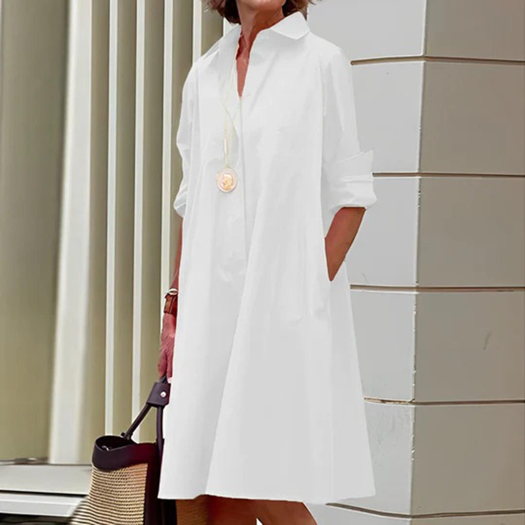 Classic Long Sleeve Dress Elegant A-Line Silhouette - Product example