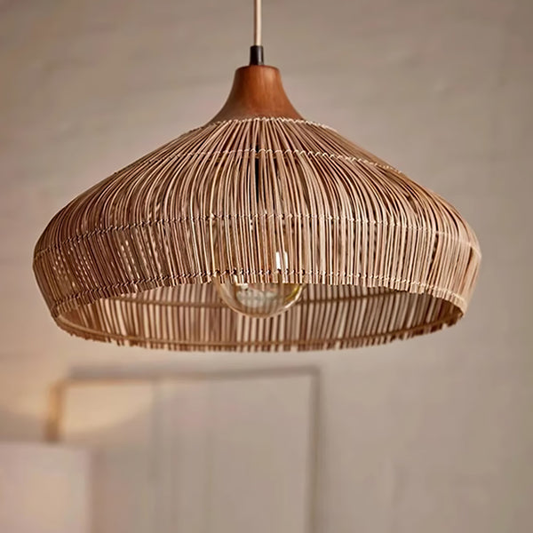 Woven Rattan Pendant Light  Natural Dome Shade Design - Product detail 6