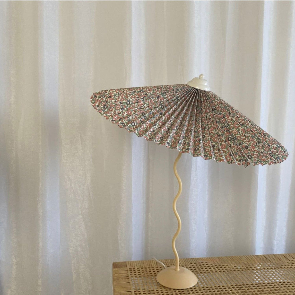 Modern Pleated Table Lamp Textured Shade Design - Product example