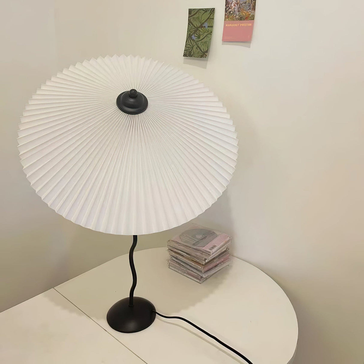 Modern Pleated Table Lamp Textured Shade Design - Product detail 13