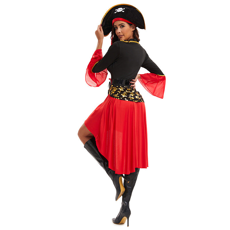 Pirate Costume Dress Asymmetric Hem With Corset Detail - Product detail 4