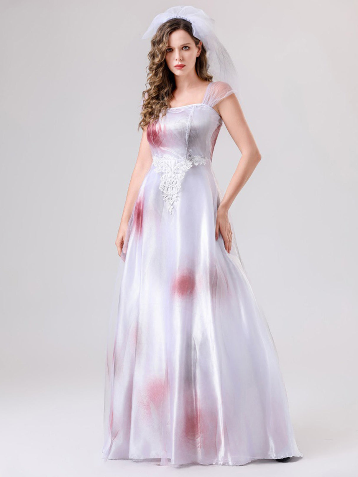 Womens Spooky Corpse Bride Halloween Costume Dress Bloody Maxi Gown - Product detail 5