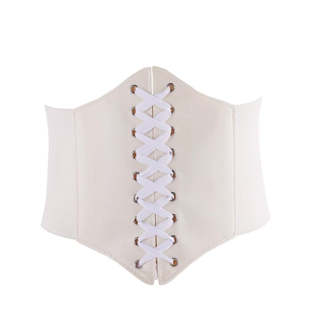 Wide Corset Belt Lace-Up Waist Cincher With Elastic Panels - Product detail 9