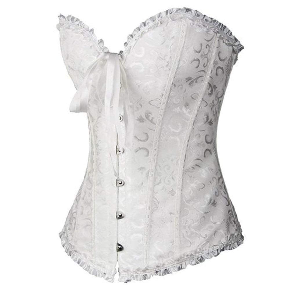 Victorian Waist Trainer Corset Boned Jacquard Pattern - Product detail 8