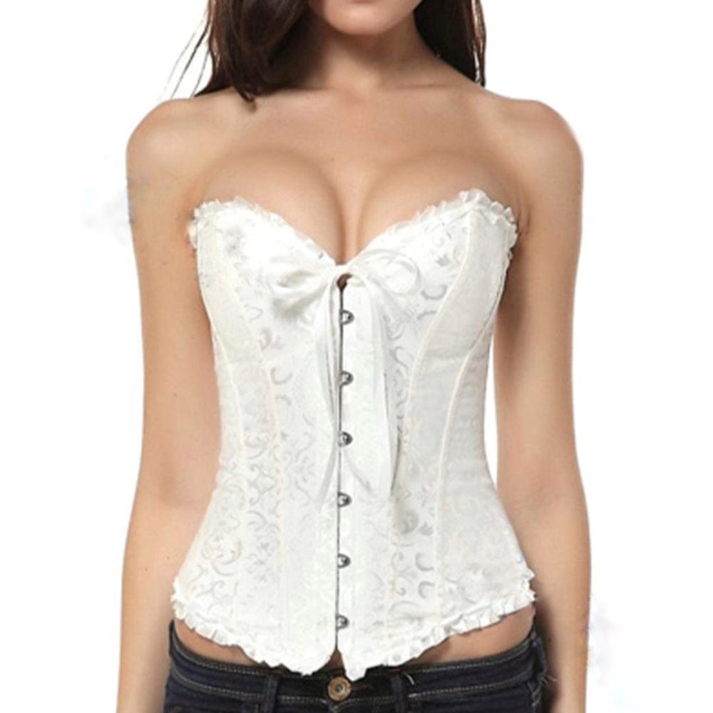 Victorian Waist Trainer Corset Boned Jacquard Pattern - Product detail 6