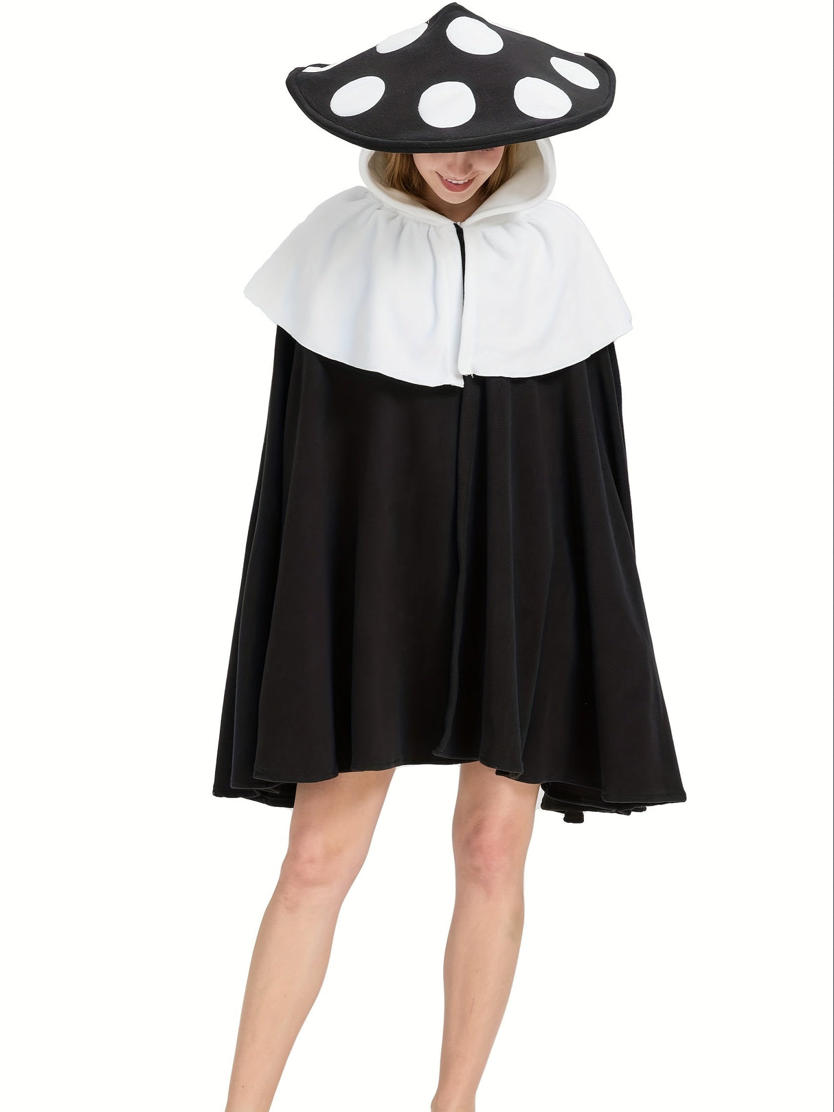 Womens Fantasy Mushroom Halloween Costume Cape  Oversized Hooded Cloak - Product detail 4