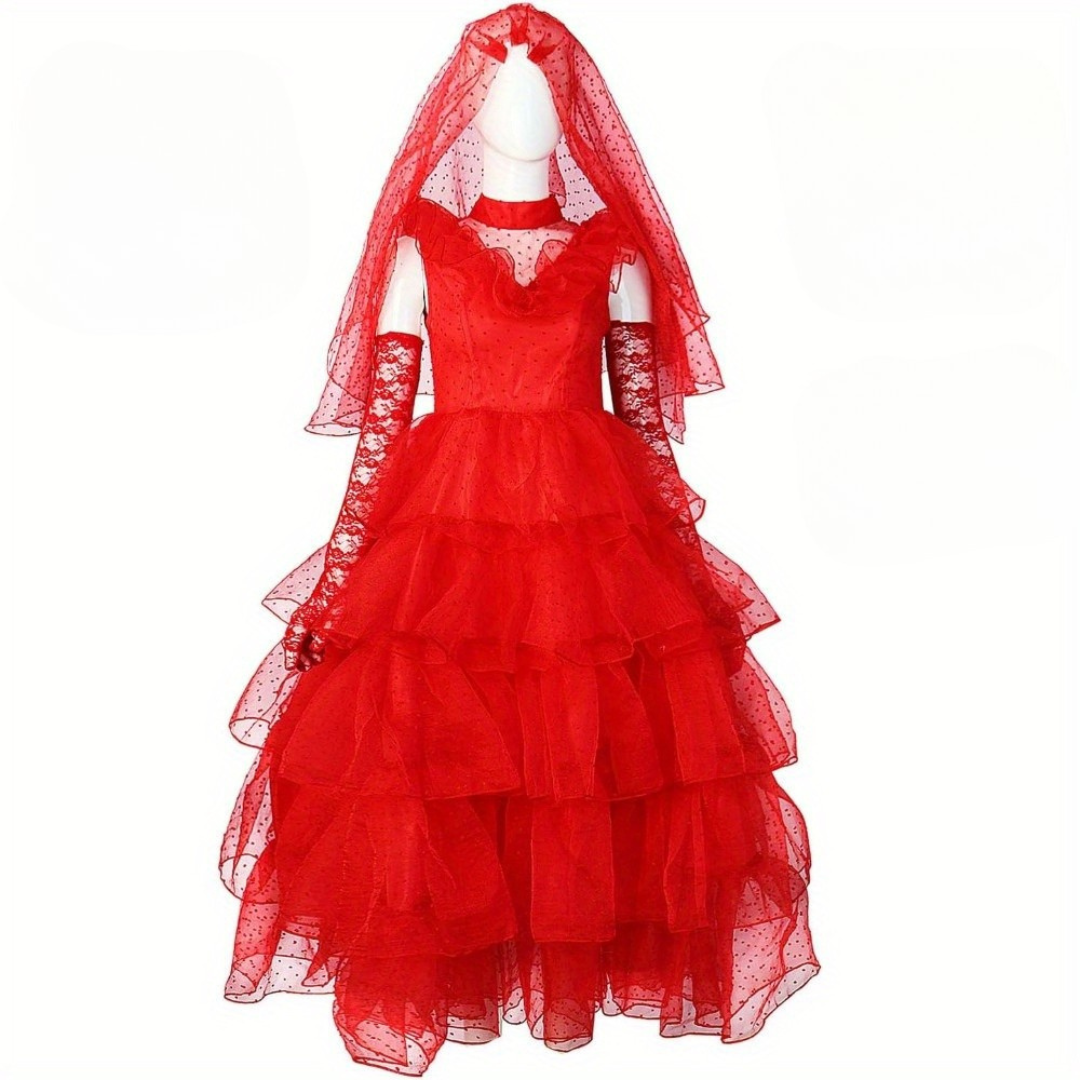 Womens Gothic Maxi Costume Gown Lace Halloween Dress - Product showcase