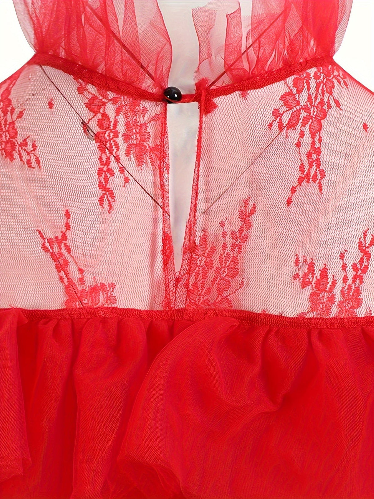 Womens Gothic Lace Halloween Costume Dress Tiered Maxi Gown - Product detail 7