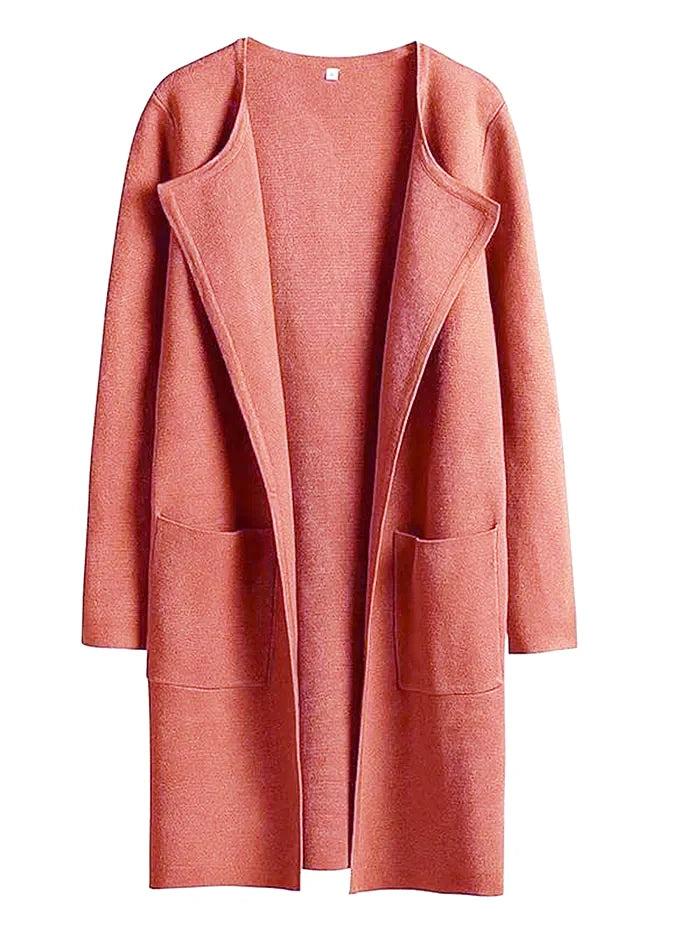 Minimalist Wool Blend Coat Wide Lapel Relaxed Design - Product detail 13