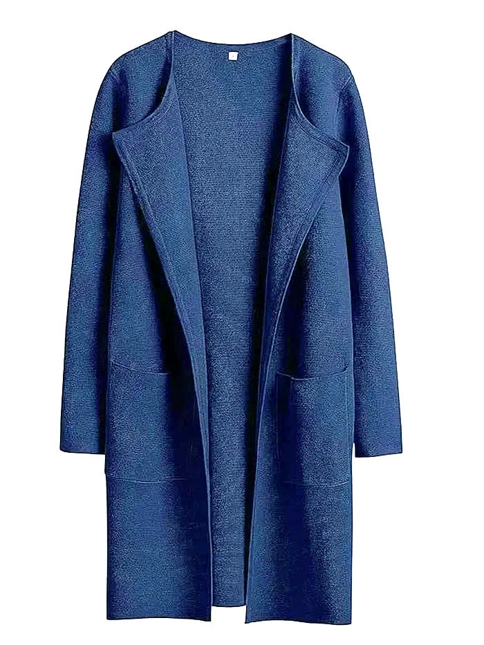 Minimalist Wool Blend Coat Wide Lapel Relaxed Design - Product detail 10