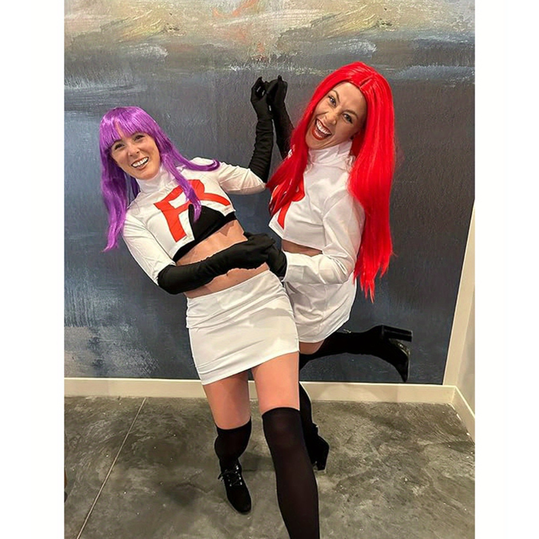 Anime Cosplay Costume White Two-Piece Set with R Logo - Product detail 5