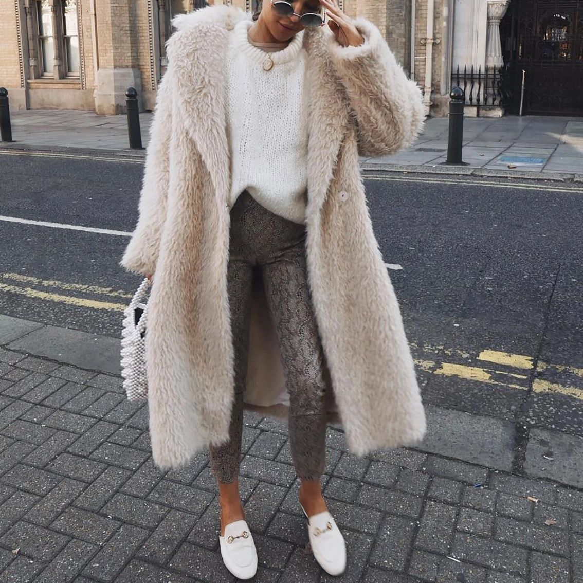 Luxury Faux Fur Coat Plush Oversized Winter Design - Product showcase