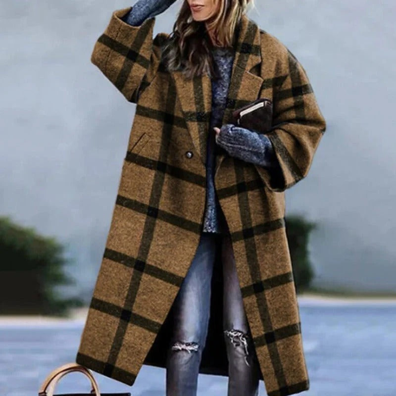 Wool Blend Long Coat Oversized Winter Design With Notched Lapel - Product detail 4