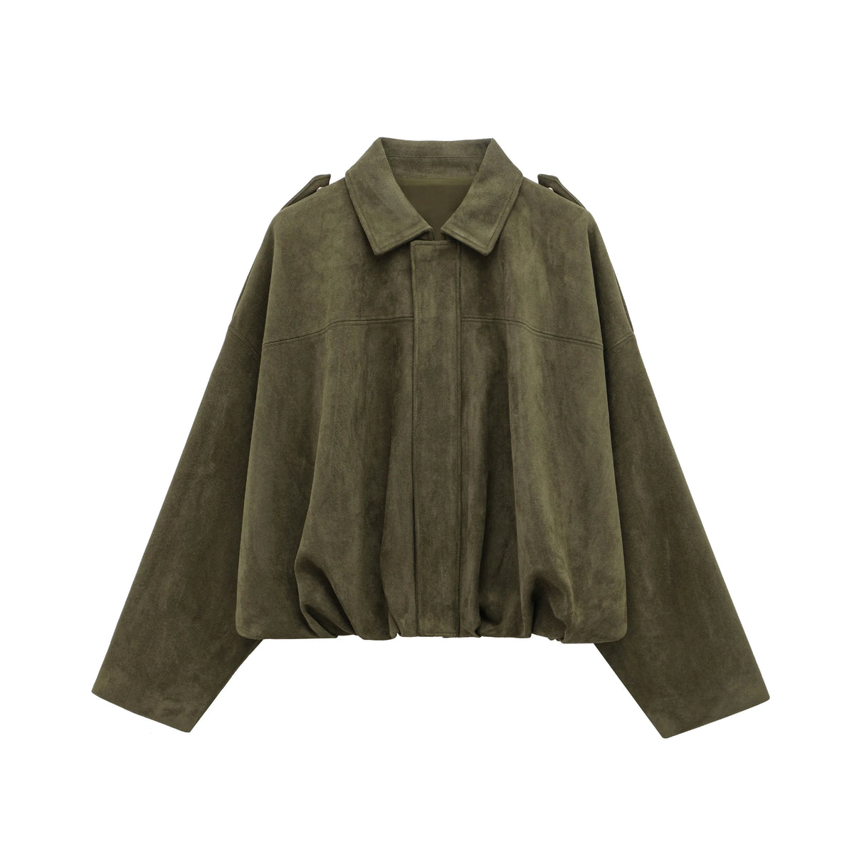 Vintage Suede Bomber Jacket Oversized Brown Green Design - Product detail 8