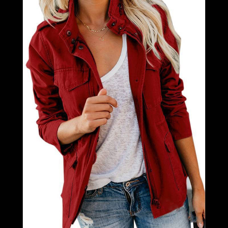 Military Utility Jacket Cotton Blend Four-Pocket Design - Product detail 4