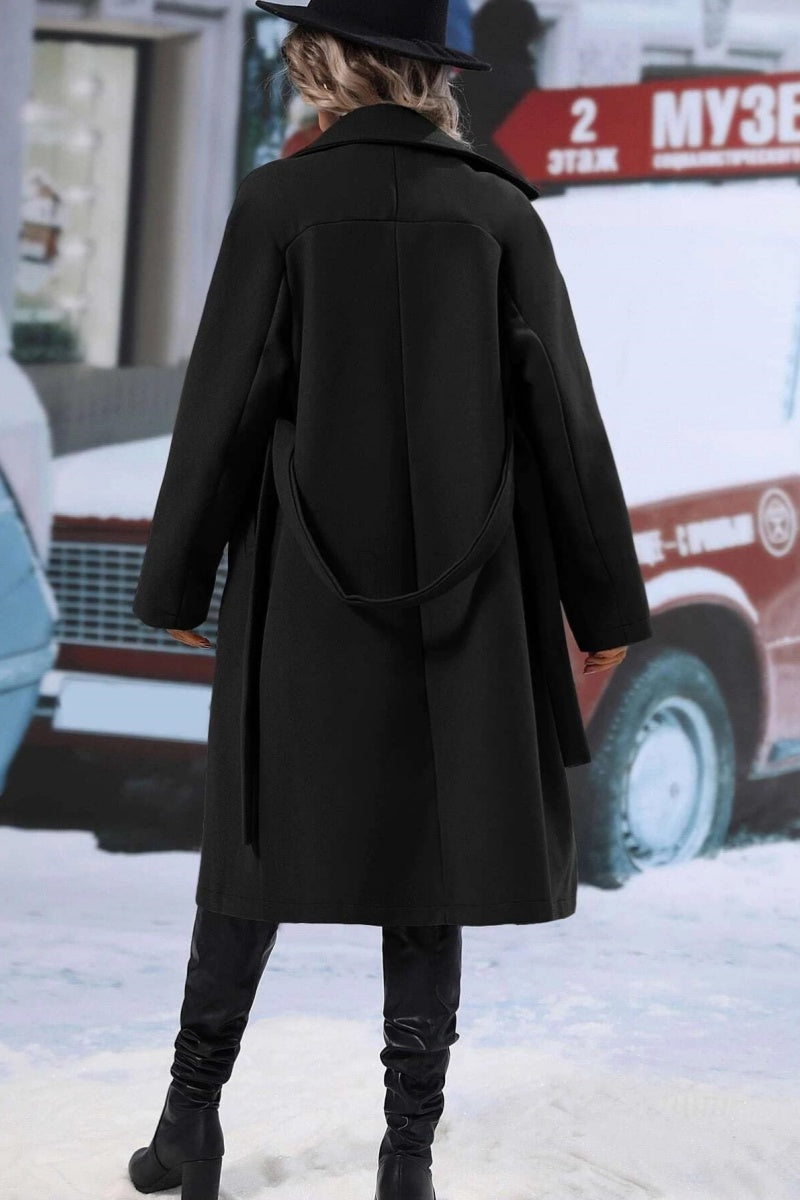 Wool Blend Winter Coat Double-Breasted Long Design - Product detail 10