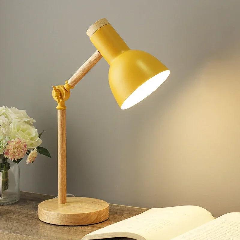 Scandinavian Table Lamp Natural Wood Base Design - Product detail 8