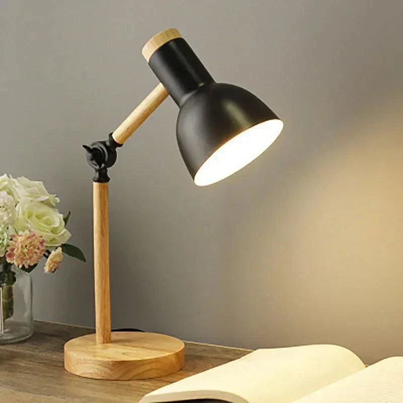 Scandinavian Table Lamp Natural Wood Base Design - Product detail 9