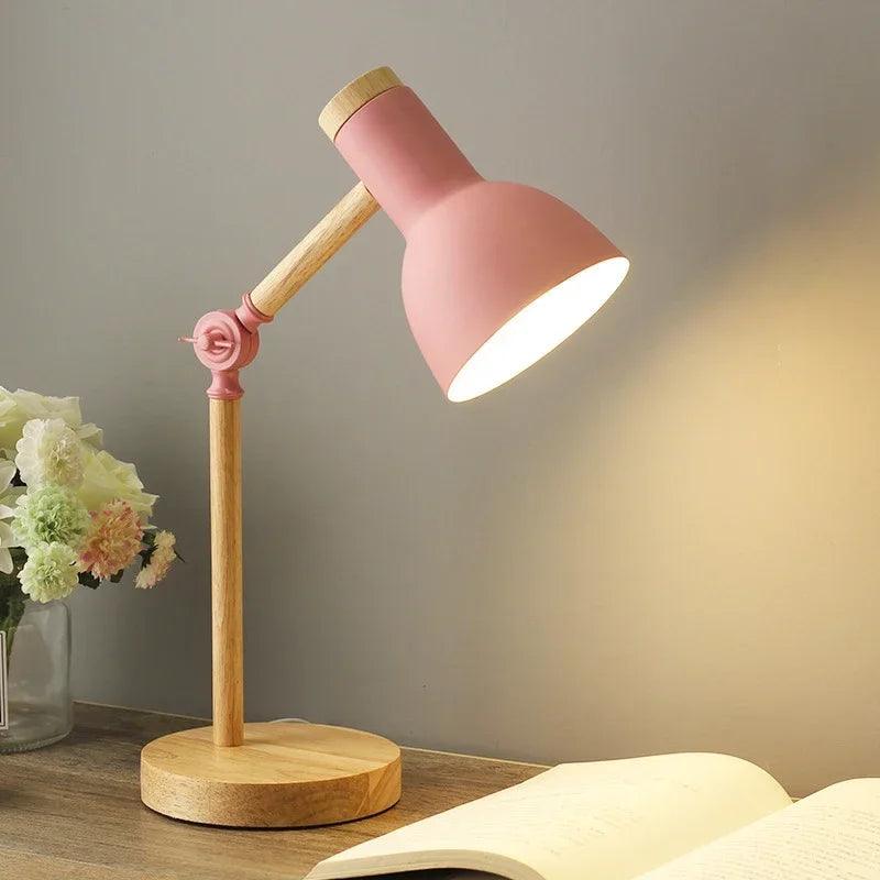 Scandinavian Table Lamp Natural Wood Base Design - Product detail 7