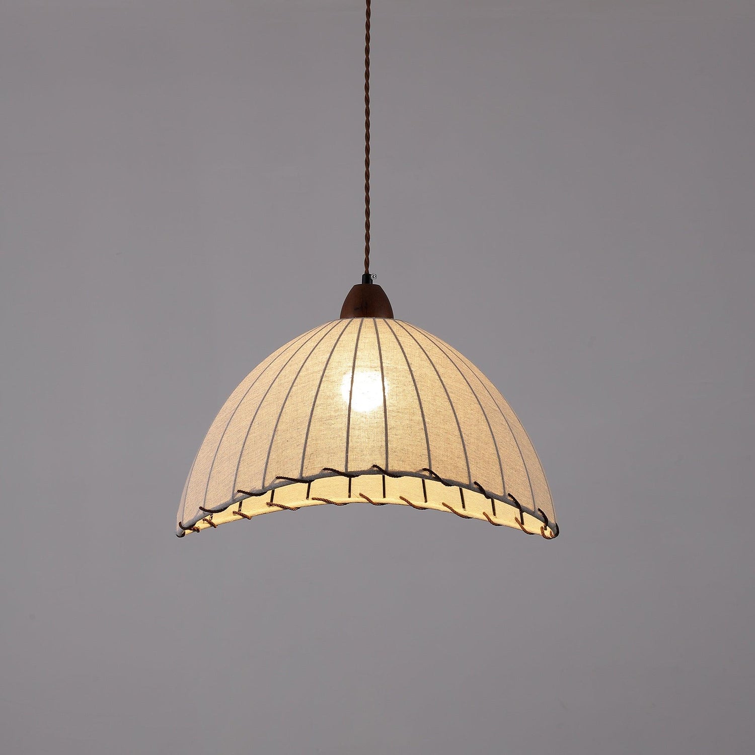 Fabric Pendant Light  Natural Wood Trim Design - Product detail 32
