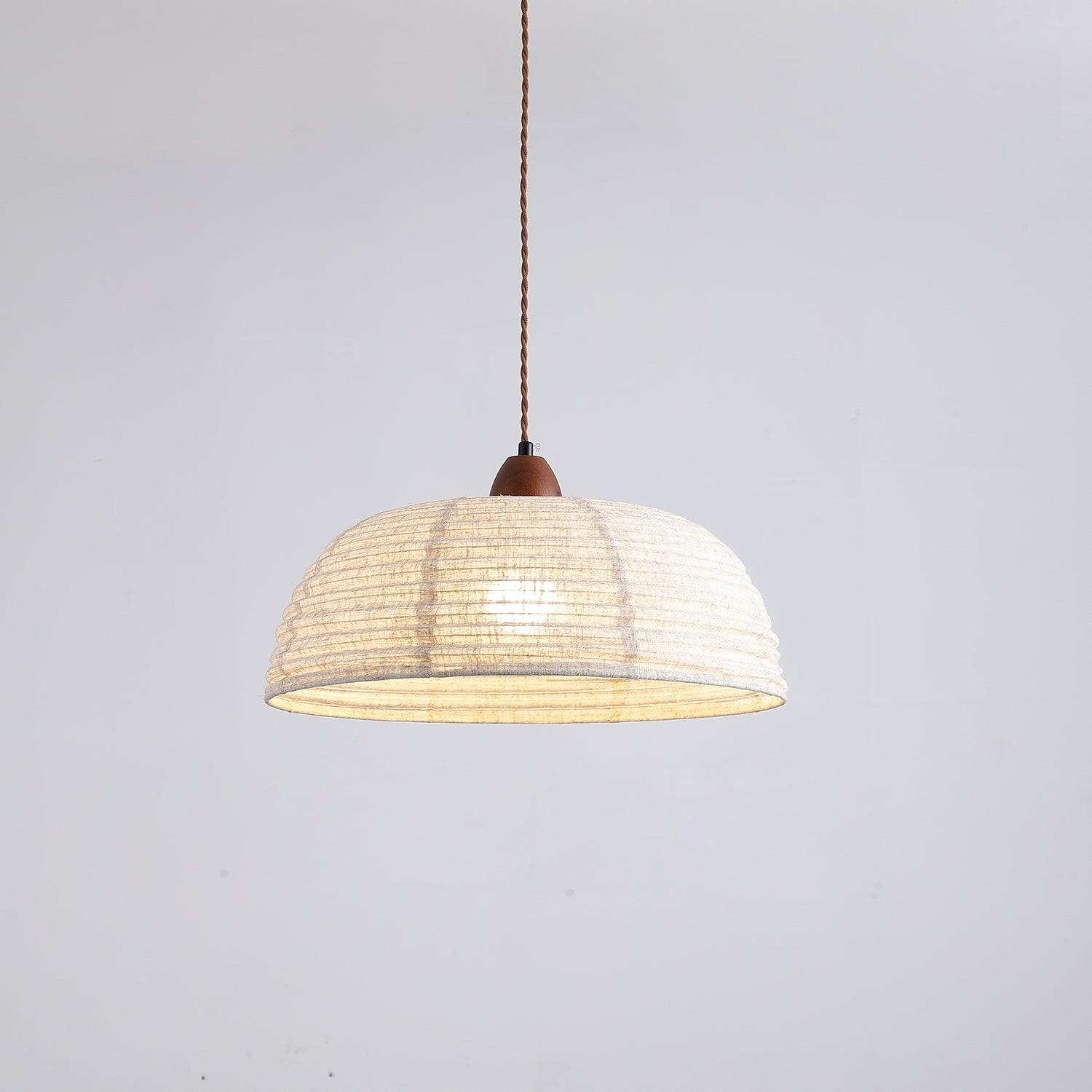 Fabric Pendant Light  Natural Wood Trim Design - Product detail 50