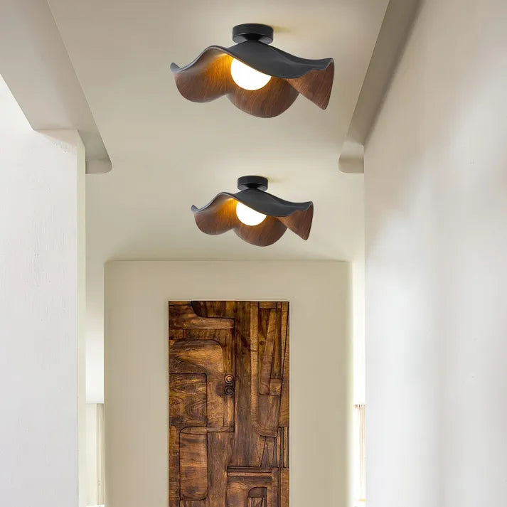 Modern Lotus Ceiling Light Wooden Wave Design - Product detail 4