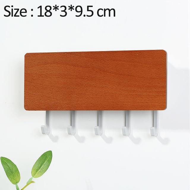 Wooden Wall Key Holder Modern Entryway Organizer with Colorful Hooks - Product detail 10