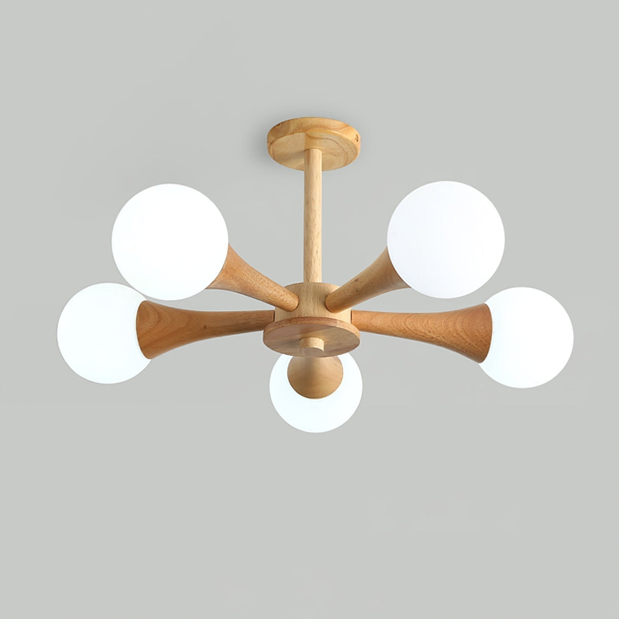 Modern Wooden Ceiling Light  Triple Globe Glass Shades - Product detail 18