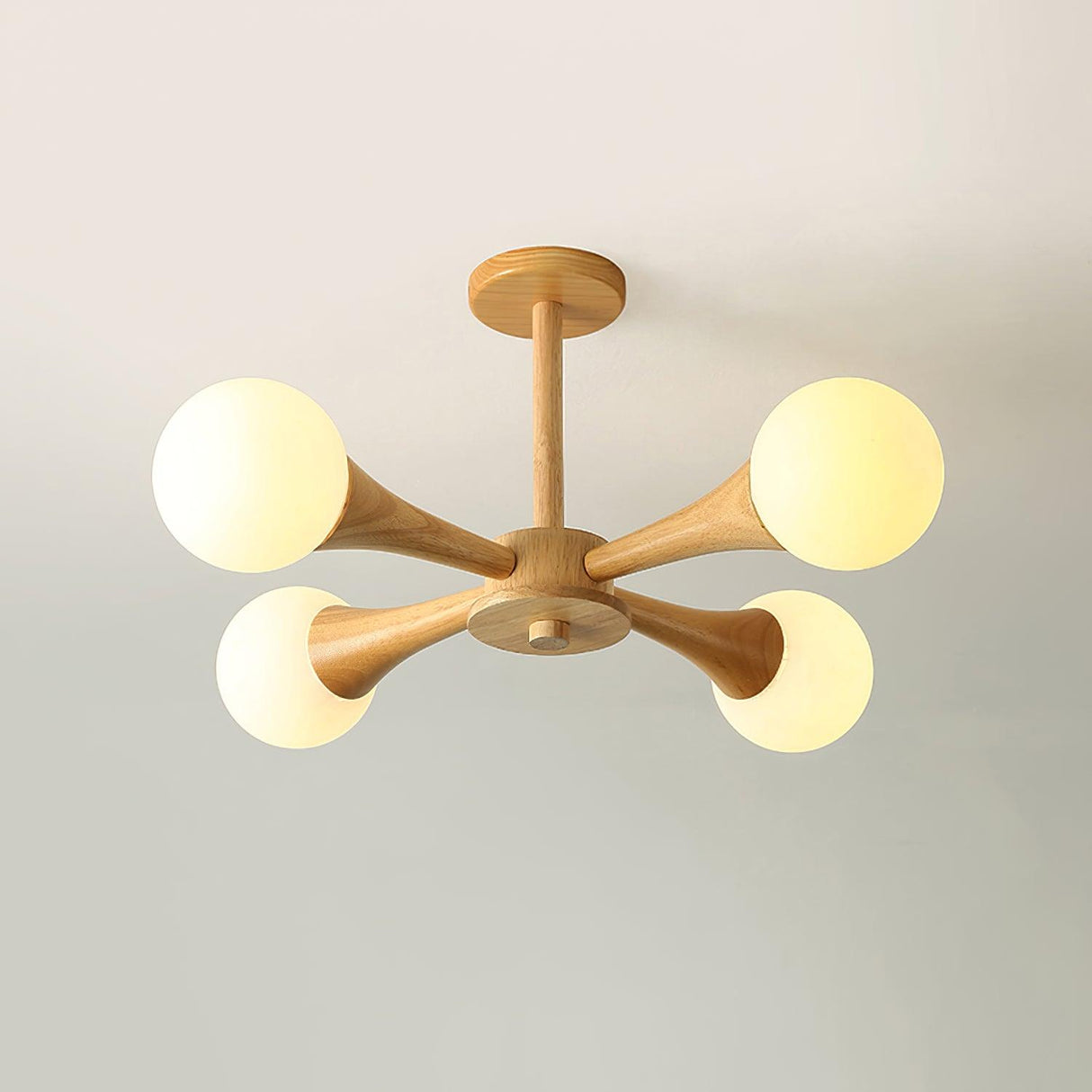Modern Wooden Ceiling Light  Triple Globe Glass Shades - Product detail 26